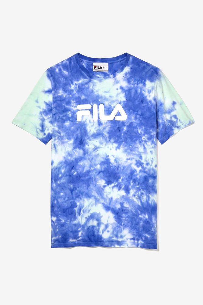 Fila Miesten Paidat Tie Dye Logo Sininen - CNWA-36507